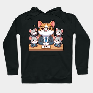 The Cute Cat Boss Chronicles: A Feline Feast of Fun Hoodie